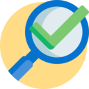 ui,magnifying glass,loupe,check mark,haken,shapes and symbols,inspection